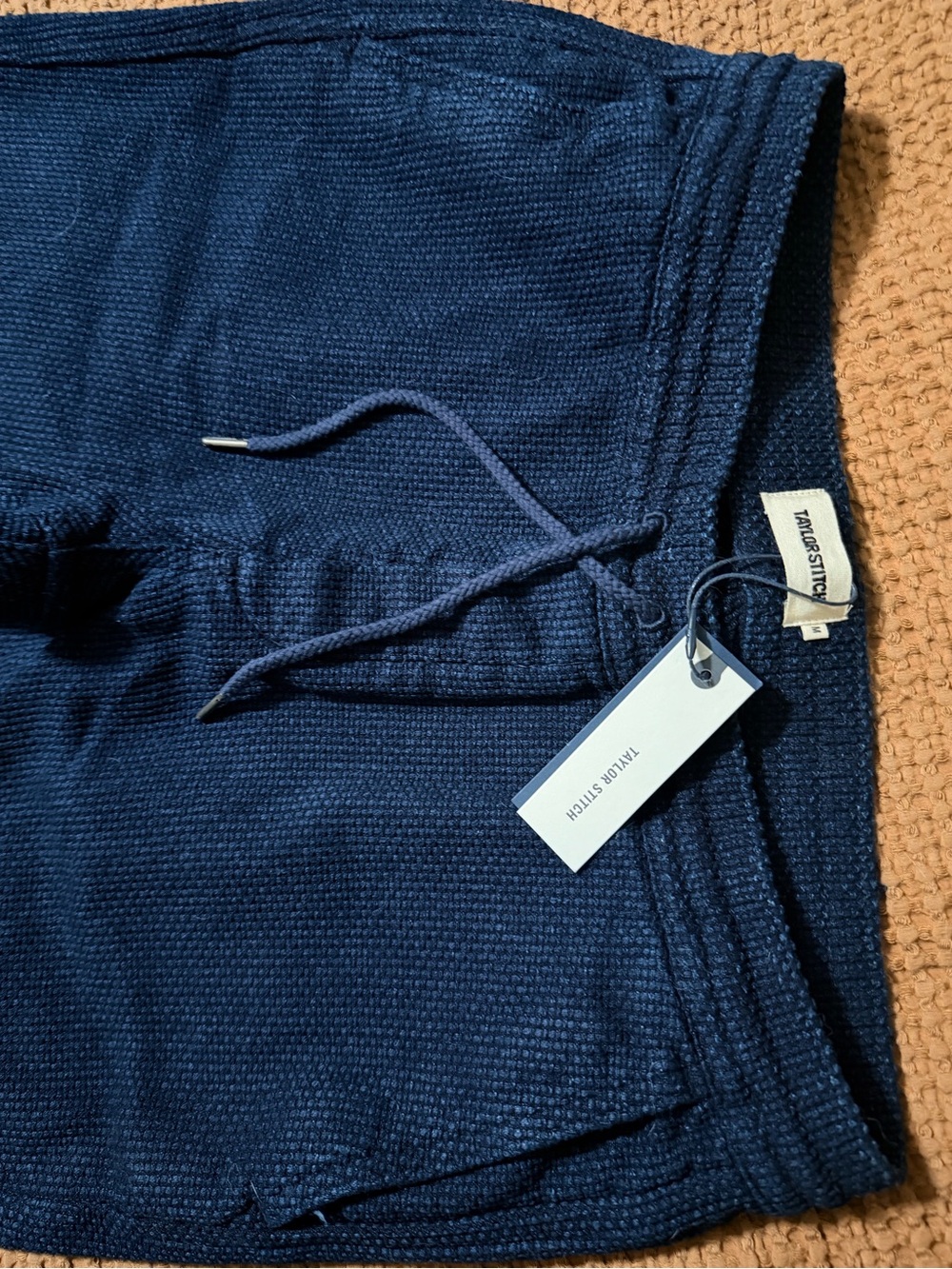 Taylor Stitch Navy Ribbed Drawstring Joggers - Picture 3 of 5